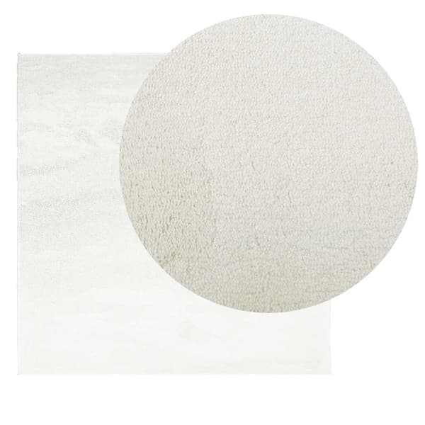 Matta OVIEDO kort lugg gräddvit 200x200 cm