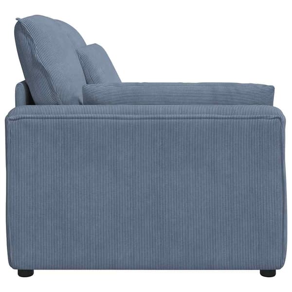 Modulär soffa armstödsändmodul med dynor blå 100 cm