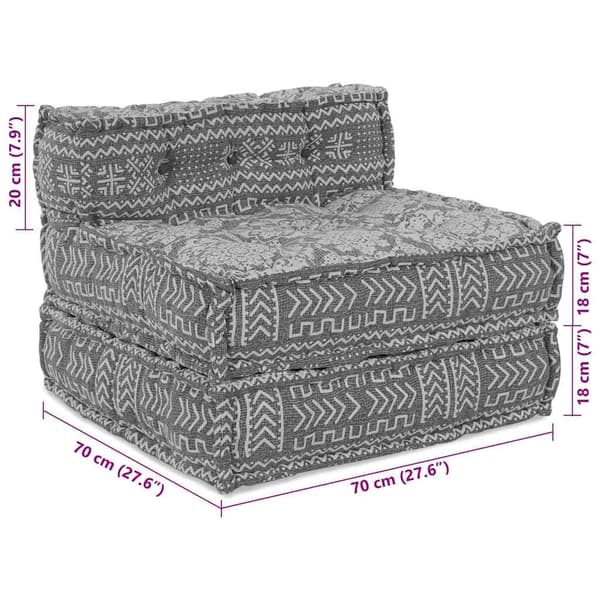 Modulsofa enhet Tyg Ljusgrå 70 x 70 x 56 cm