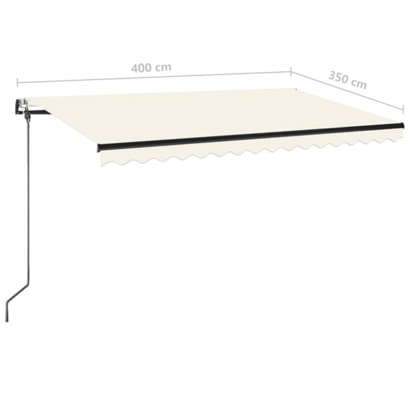 Automatisk markis 400x350 cm gräddvit
