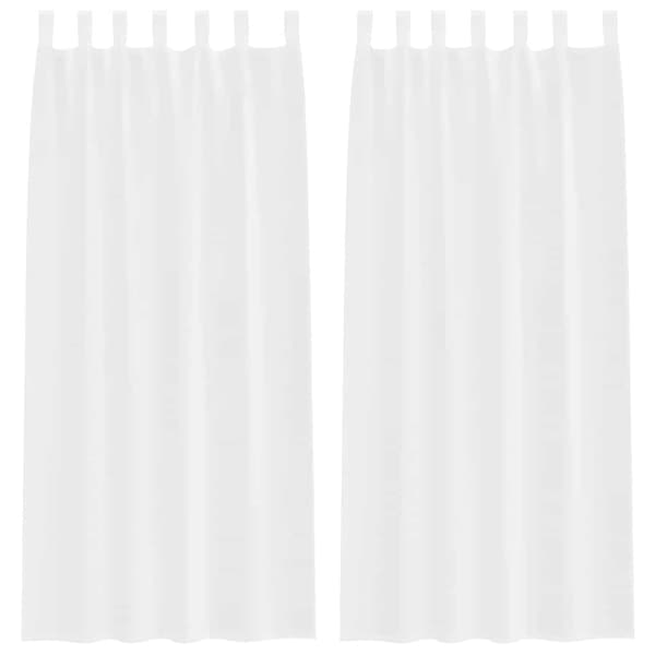 Voile Gardin med gardiner 2 pcs Vit 260 x 140 cm Polyester