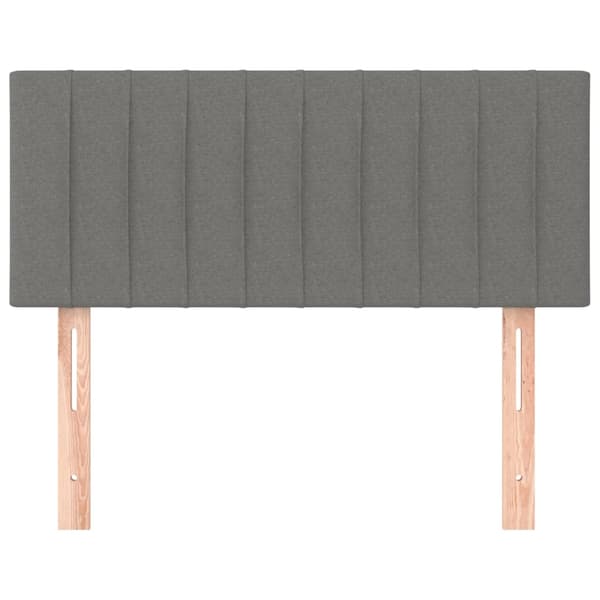 Sänggavel mörkgrå 100x5x78/88 cm tyg