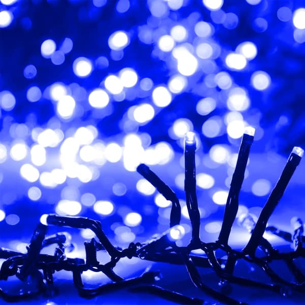 Ljusslinga med 1000 LED cluster blå PVC