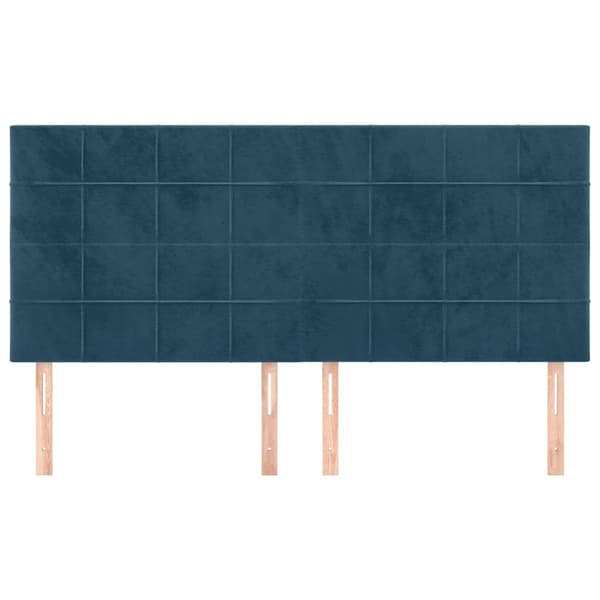 Sänggavel mörkblå 200x5x118/128 cm sammet