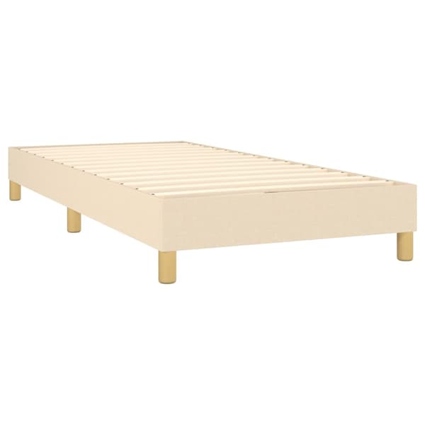 Boxspring-sängram gräddvit 90x190 cm tyg