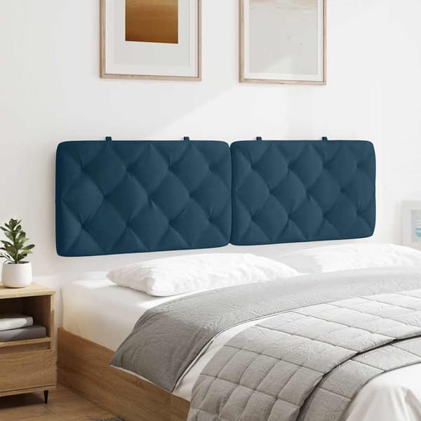 Headboard Cushion Blue 160 cm Velvet