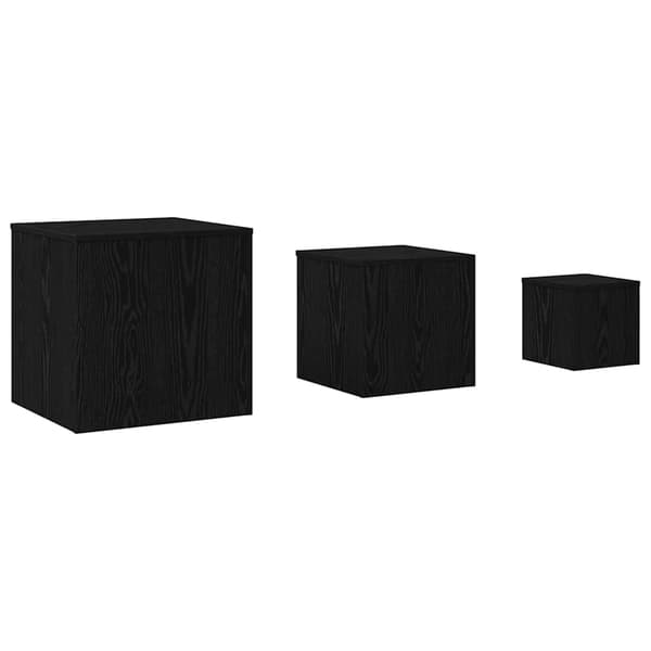 Nestingbord 3 pcs Svart Ek Konstruerat trä