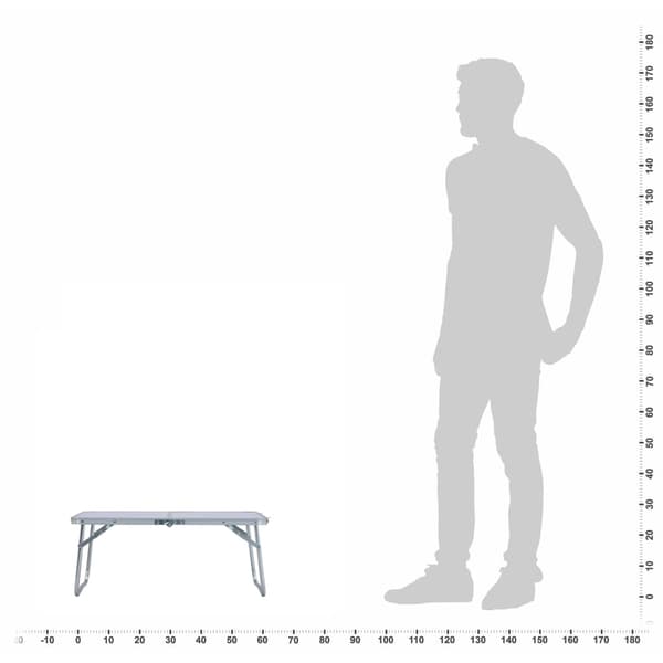 Hopfällbart campingbord vit aluminium 60x40 cm