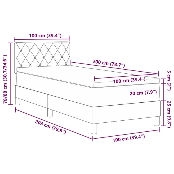 Bäddfjäder med madrass Ljusgrå 100 x 200 cm Sammet
