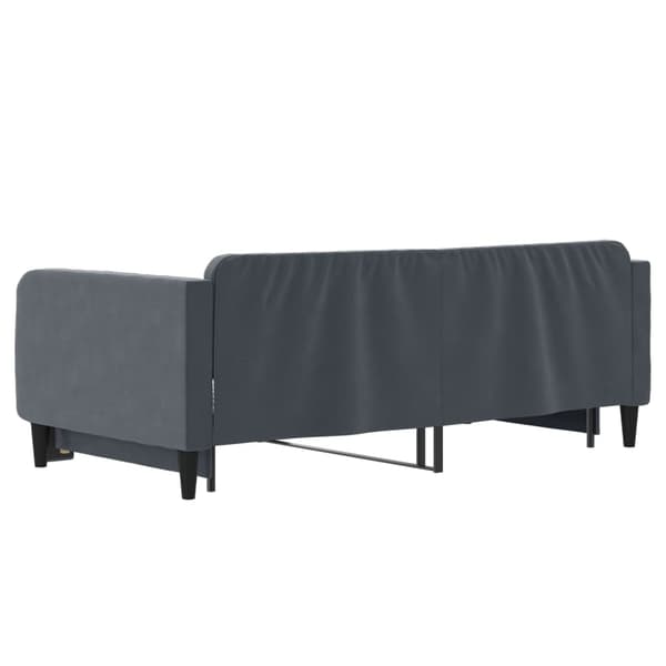 Dagbädd utdragbar mörkgrå 90x190 cm sammet