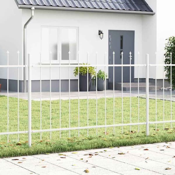 Trädgårdsstängsel 2 pcs Vit 3,4 x 1 m Pulverlackerad stål