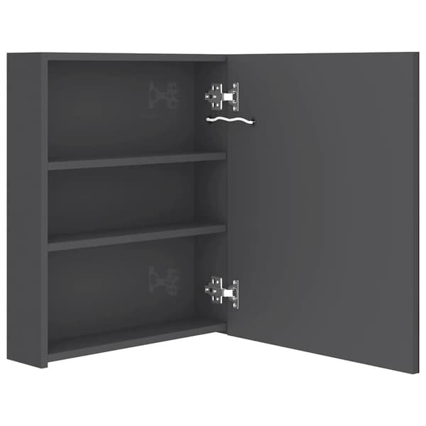 Spegelskåp med LED blank grå 50x14x60 cm
