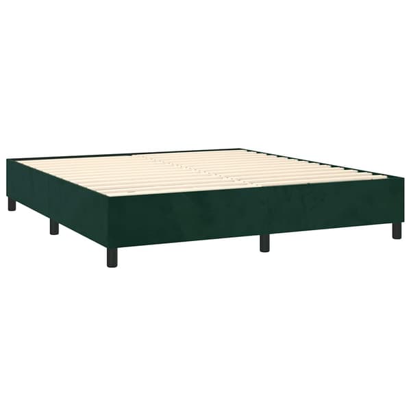 Ramsäng med madrass mörkgrön 180x200 cm sammet
