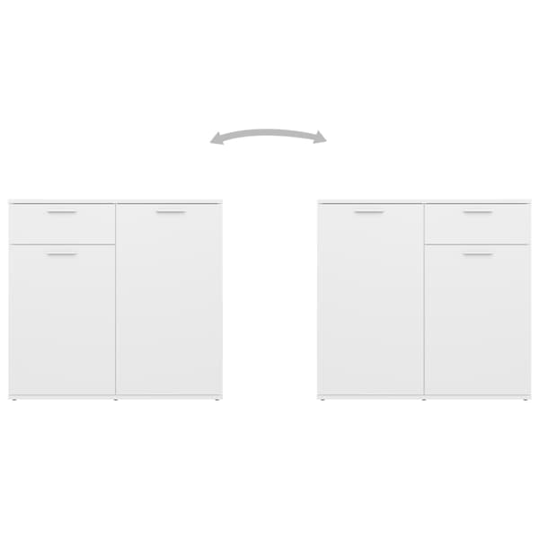 Skåp vit 80x36x75 cm konstruerat trä