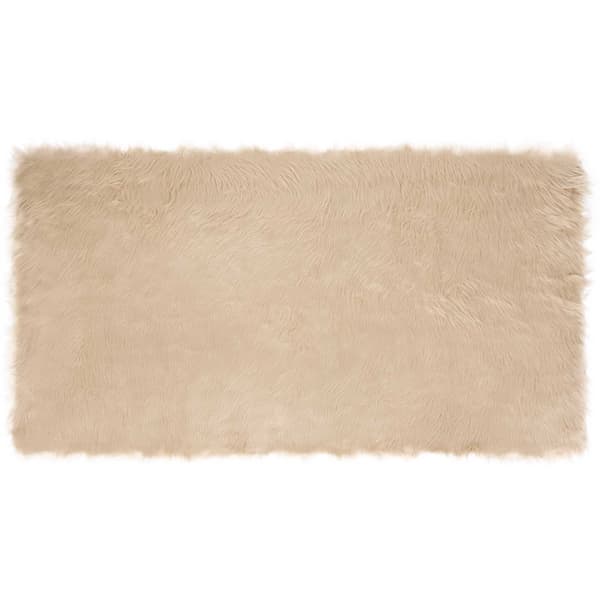 Fuskfäll matta TAFALLA Beige 80 x 150 cm Polyester