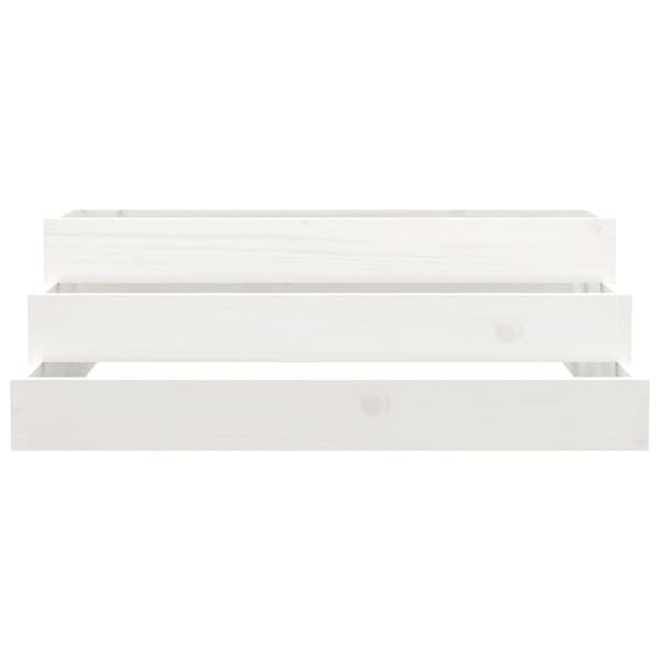 Odlingslåda vit 80x80x27 cm massiv furu