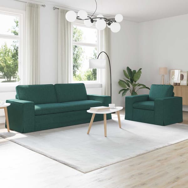 Soffset 2 pcs Mörkgrön 222 x 80 x 82 cm tyg