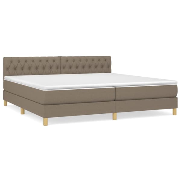 Ramsäng med madrass taupe 200x200 cm tyg
