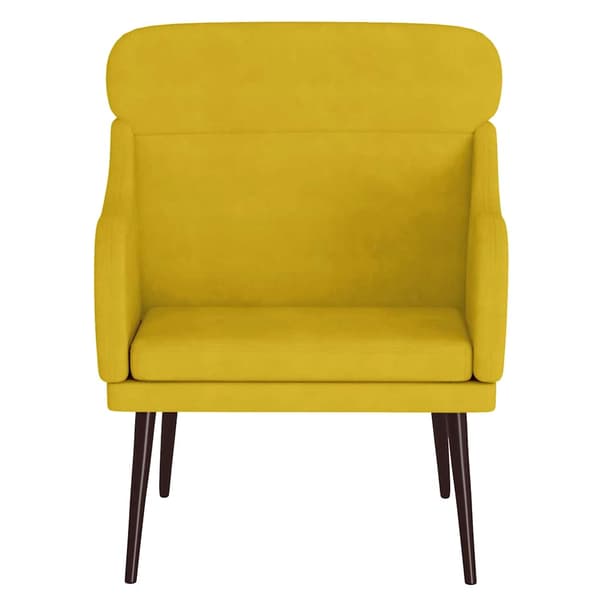 Fåtölj gul 63x76x80 cm sammet