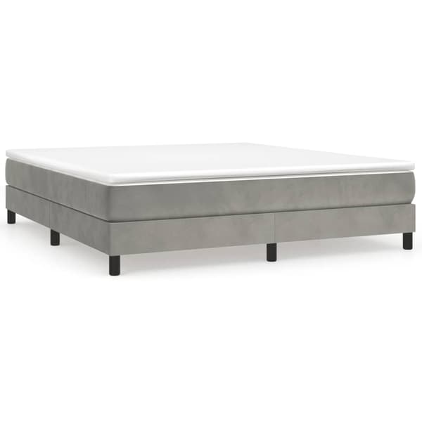 Boxspring-sängram ljusgrå 160x200 cm sammet