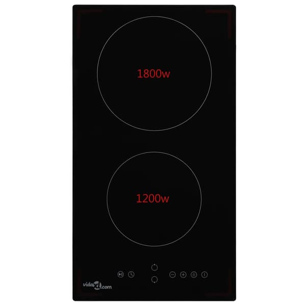 Keramikhäll med 2 plattor touchkontroll 3000 W