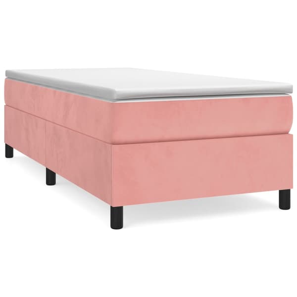 Ramsäng med madrass rosa 90x200 cm sammet