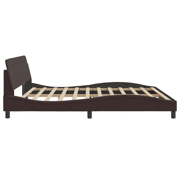 Bed Frame "Dover" Dark Brown 200x200 cm Fabric