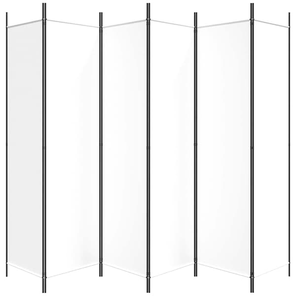 Rumsavdelare 6 paneler vit 300x200 cm tyg