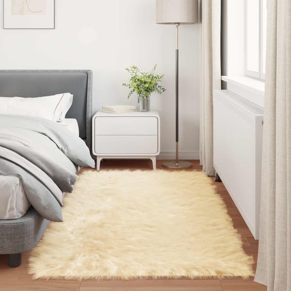 Fuskfäll matta TAFALLA Gräddvit 100 x 200 cm Polyester