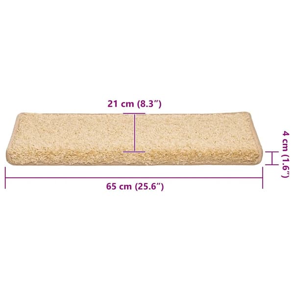 Trappmattor 30 st 65x21x4 cm krämfärgade rektangulära kanter