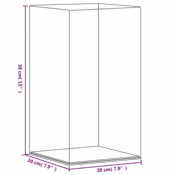 Akryllåda transparent 20x20x38 cm