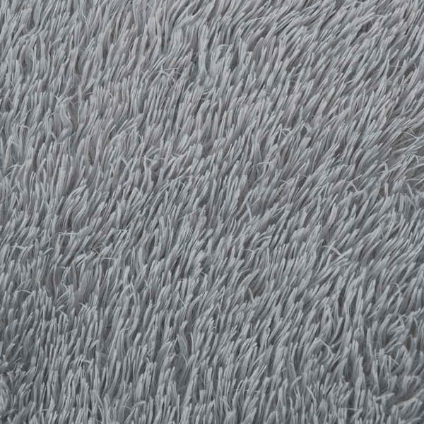 Ryamatta med lång lugg NAVARRA ljusgrå 60x100 cm polyester