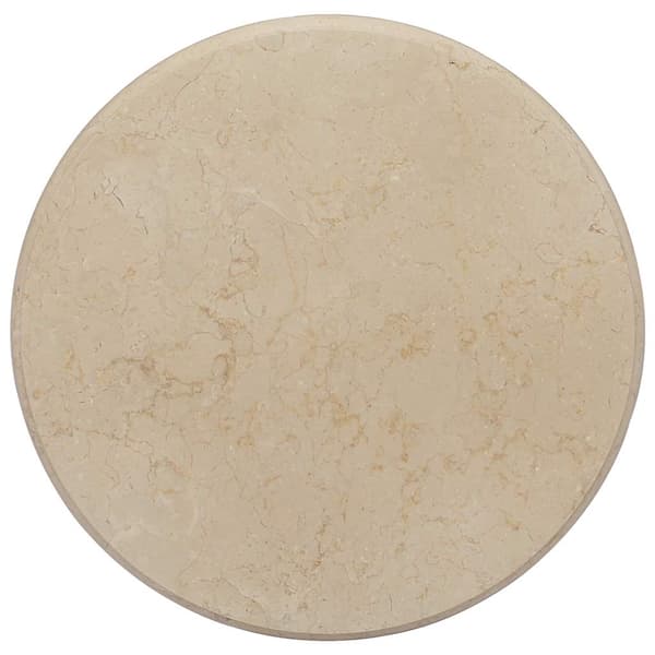 Bordsskiva gräddvit Ø50x2,5 cm marmor