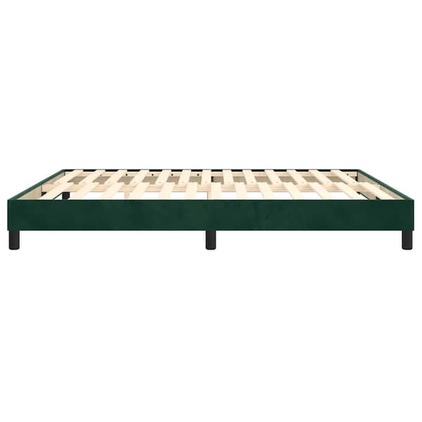 Boxspring-sängram mörkgrön 160x200 cm sammet