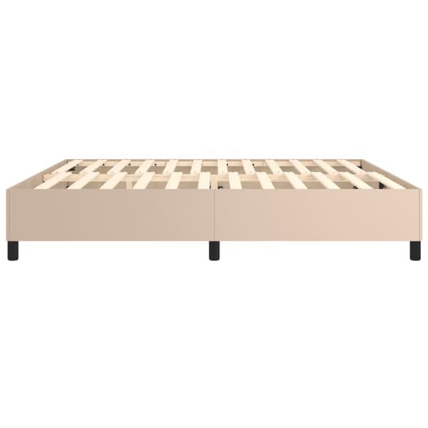 Boxspring-sängram cappuccino 200x200 cm konstläder