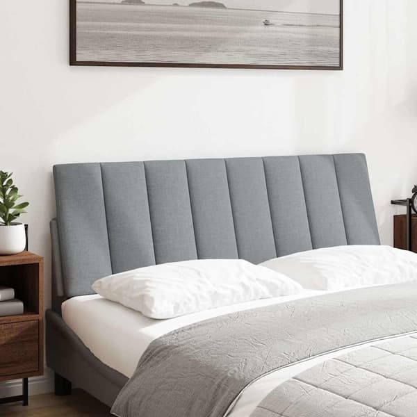 Headboard Cushion "Hanko" Light Grey 140 cm Fabric