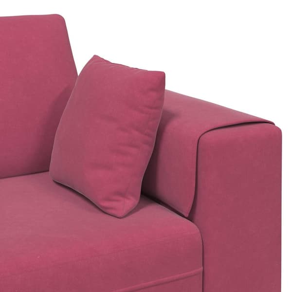 Soffa Vinröd 250 x 77 x 76 cm Sammet
