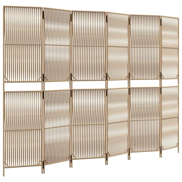 Rumsavdelare 6 paneler beige konstrottning