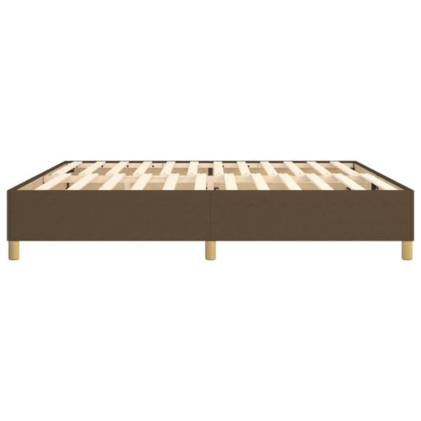 Boxspring-sängram mörkbrun 200x200 cm tyg