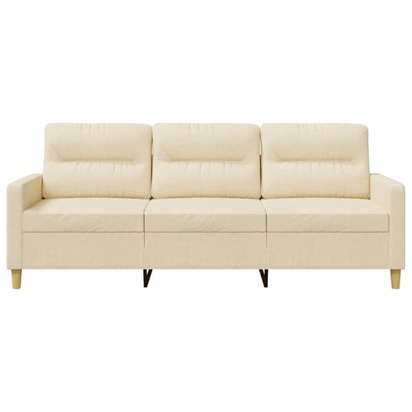 3-sitssoffa gräddvit 180 cm tyg