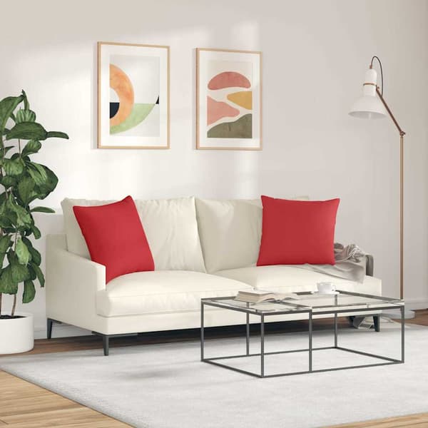 Sofakuddar 2 pcs Röd 50 x 50 cm tyg