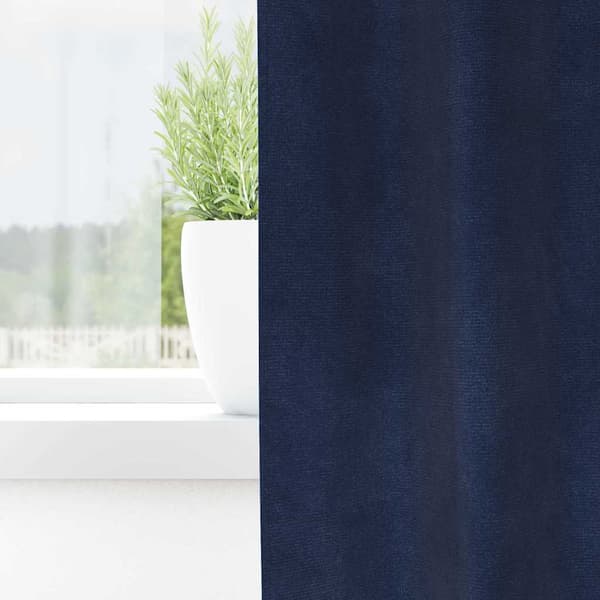 Mörkläggningsgardiner 2 st Mörkblå 140 x 245 cm Sammet