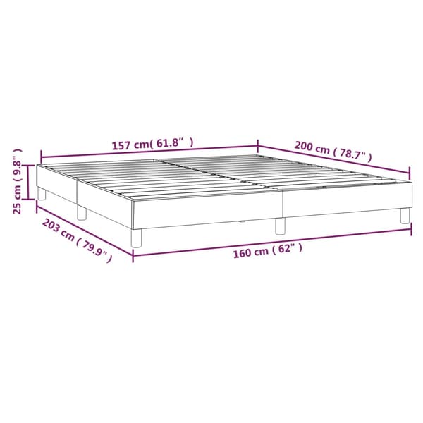 Boxspring-sängram blå 160x200 cm tyg