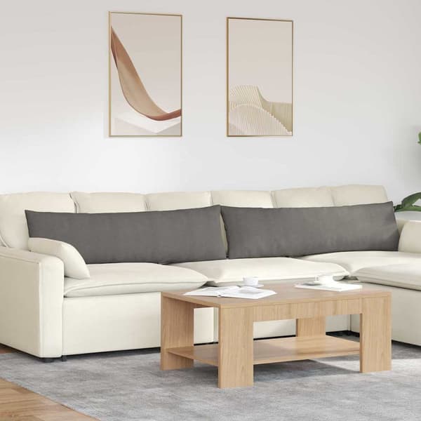 Sofakuddar 2 pcs Ljusgrå 145 x 40 cm Kordread tyg