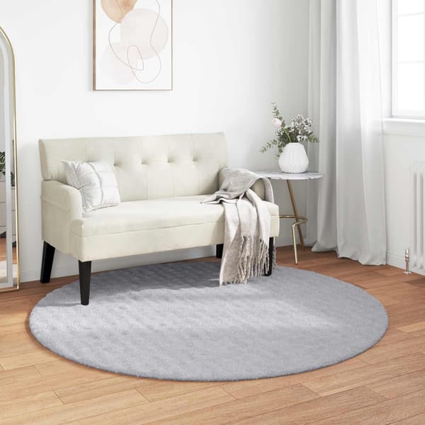Områdesmattor Rund SIROLO Grå Ø 200 CM Polyester