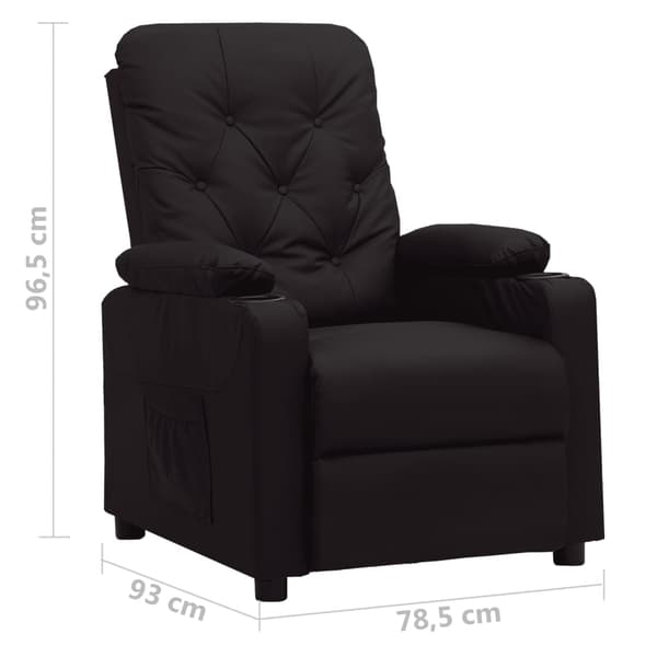 Reclinerfåtölj svart konstläder