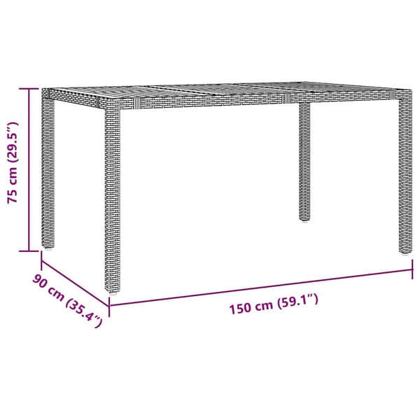 Trädgårdsmöbelset 5 pcs Svart konstrotting