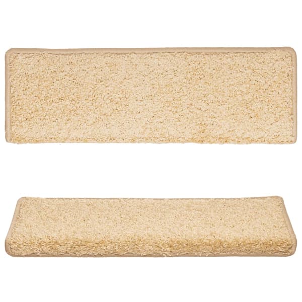 Trappmattor 15 st 65x21x4 cm krämfärgade rektangulära kanter