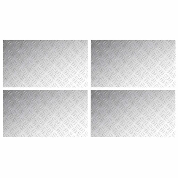 Trappsteg Rektangulär 4 pcs Silver 90 x 50 cm Aluminium