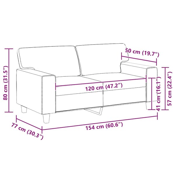 2-sitssoffa vinröd 120 cm fuskläder